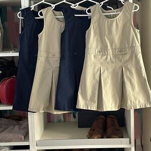4 Cat & Jack Uniform Kids Dresses in Navy and Beige